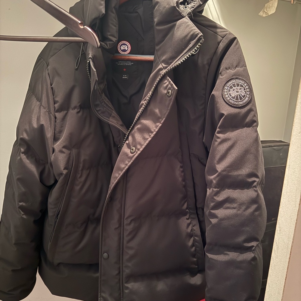 Canada Goose Black Puffer Jacket with High Collar
